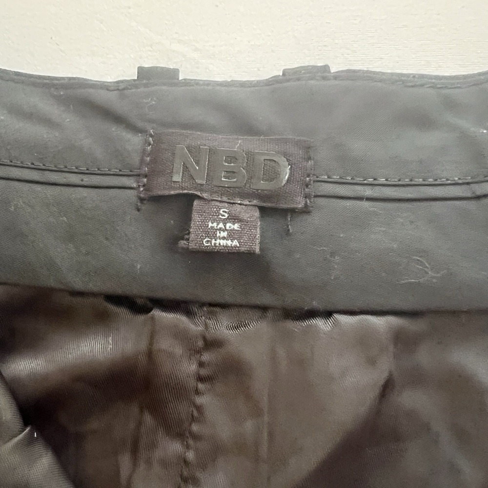 NBD Revolve Black Pleated Asymmetrical Y2K Goth Dark Academia Mini Skirt SMALL - Picture 10 of 13